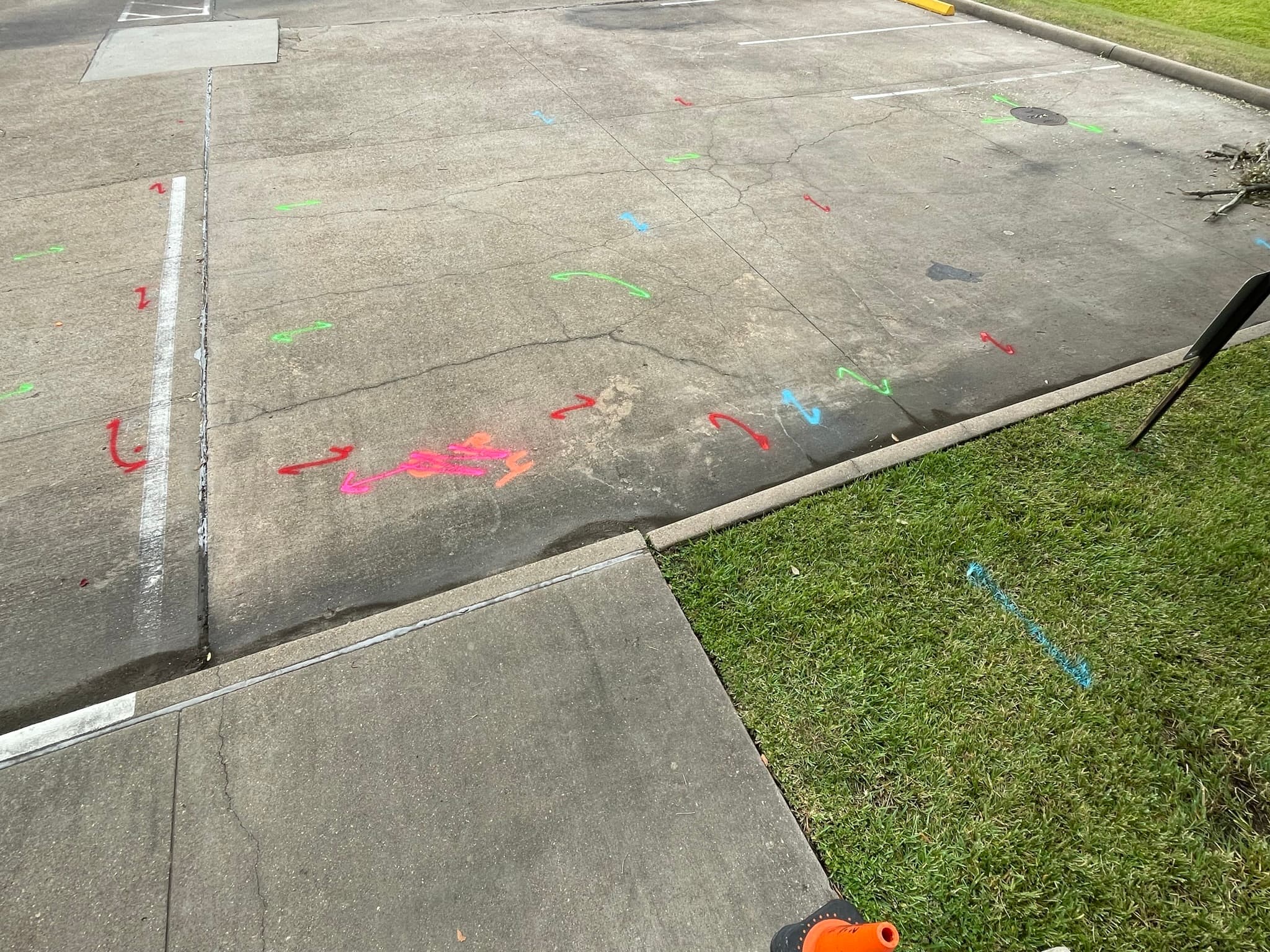 Concrete scanning equipment positioned over a slab to detect embedded items.