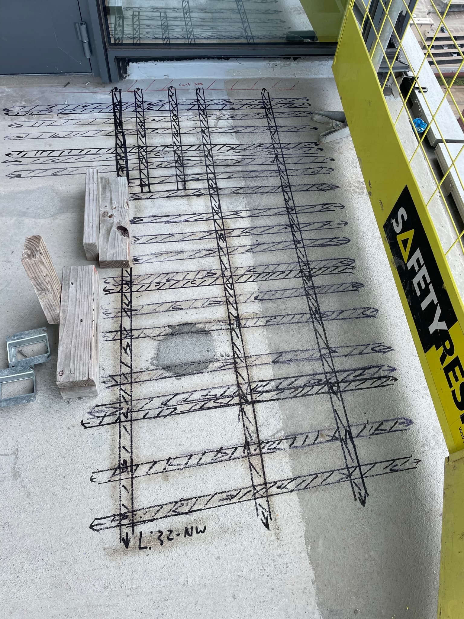 Field documentation of utility locations after a scan.