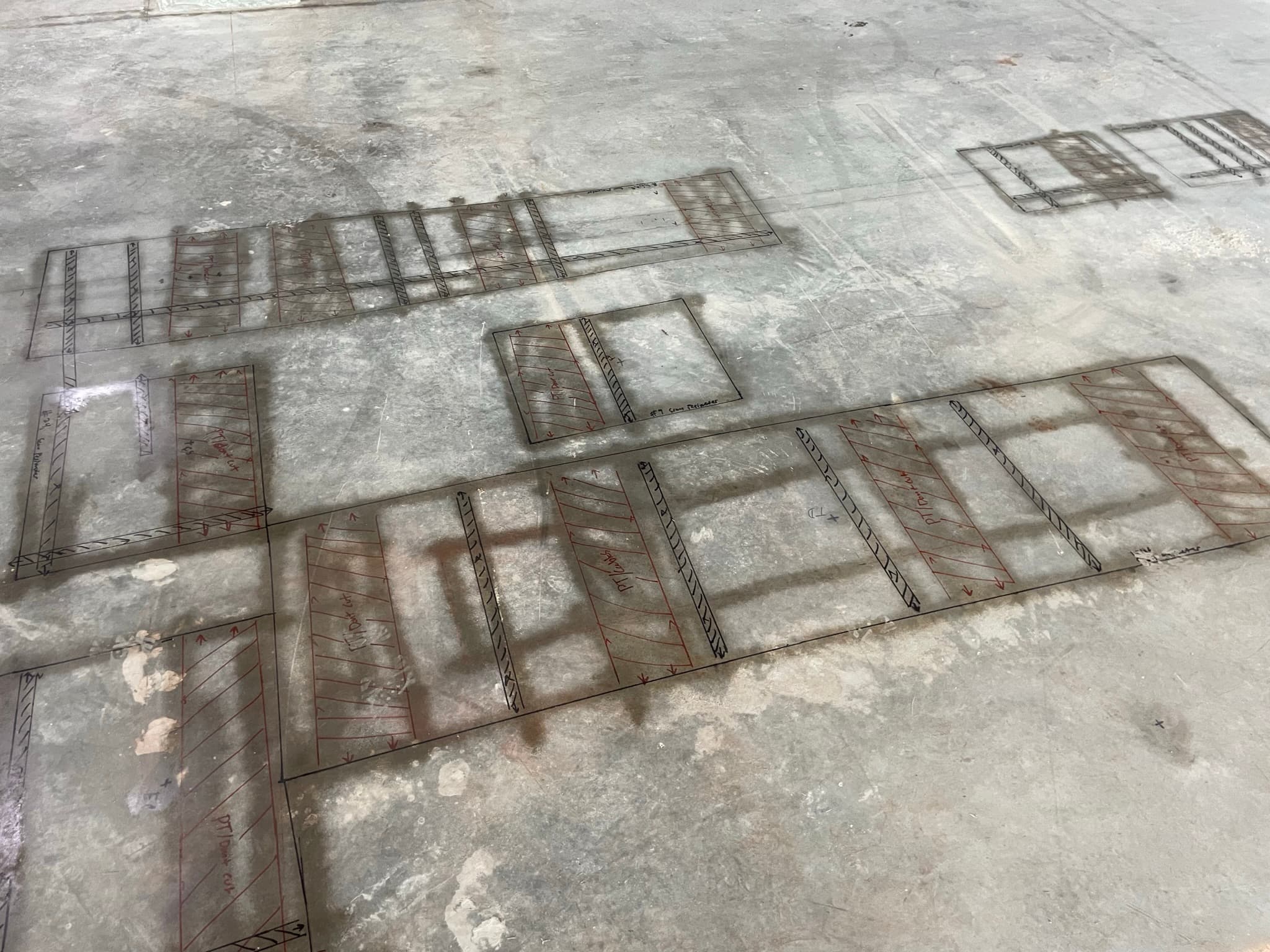 GPR scanning in progress on a concrete slab.